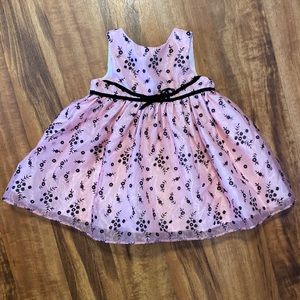 Baby girl Marmellata formal dress 6-9 month, pink and black special occasion